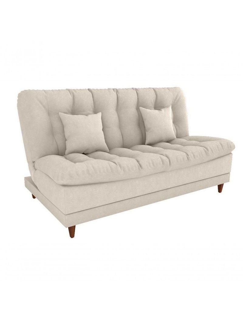 Sofá Cama Duda Boucle Bege Matrix Sala Premium Original 3 Lugares