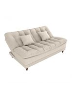 Sofá Cama Duda Boucle Bege Matrix Sala Premium Original 3 Lugares