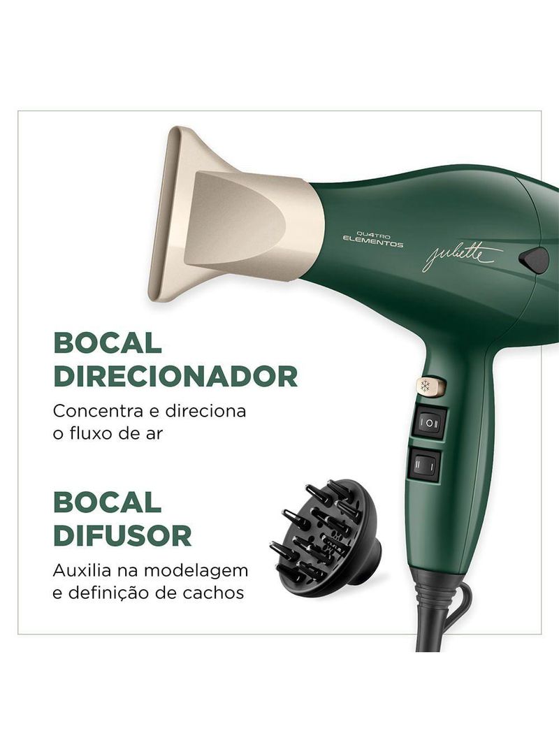 Secador De Cabelo By Juliette Mondial Verde Oliva 2000W 220V