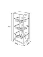 Fruteira De Chão Cozinha Desmontada Aço Preto Cesto Branco Tampo Preto Madri - Cor: Preto