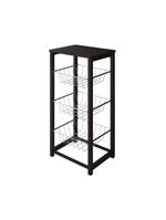 Fruteira De Chão Cozinha Desmontada Aço Preto Cesto Branco Tampo Preto Madri - Cor: Preto