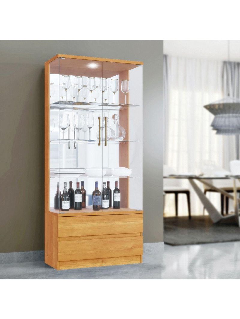 Cristaleira 2 Portas Vidro Temperado Lisboa Mavaular Naturale