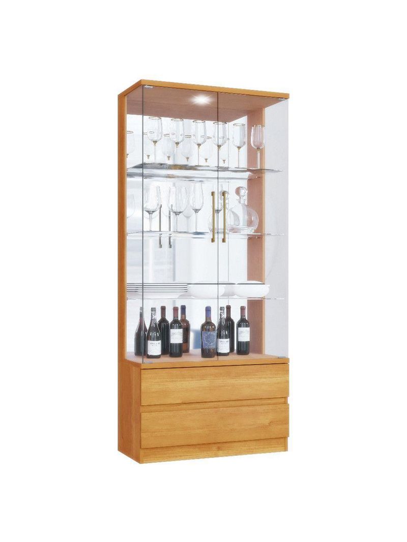 Cristaleira 2 Portas Vidro Temperado Lisboa Mavaular Naturale