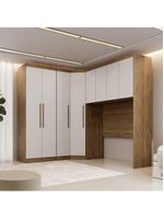 Guarda Roupa Modulado Casal Safira 8 Portas Clic Móveis Cumaru/Fendi