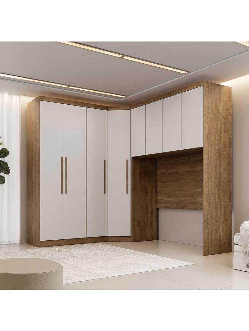 Guarda Roupa Modulado Casal Safira 8 Portas Clic Móveis Cumaru/Fendi