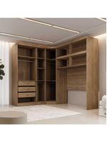 Guarda Roupa Modulado Casal Safira 8 Portas Clic Móveis Cumaru/Fendi