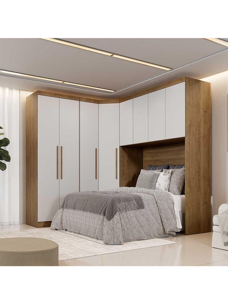 Guarda Roupa Modulado Casal Safira 8 Portas Clic Móveis Cumaru/Fendi