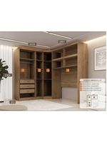 Guarda Roupa Modulado Casal Safira 8 Portas Clic Móveis Cumaru/Fendi