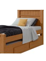 Bicama Solteiro 2 Gavetas MDF Athenas Móveis Lopas Amêndoa Clean