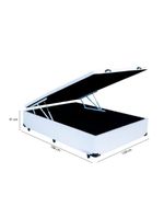 Cama Box Baú Casal Tecido Sintético Branco com Colchão Toronto Molas Ensacadas Branco D33
