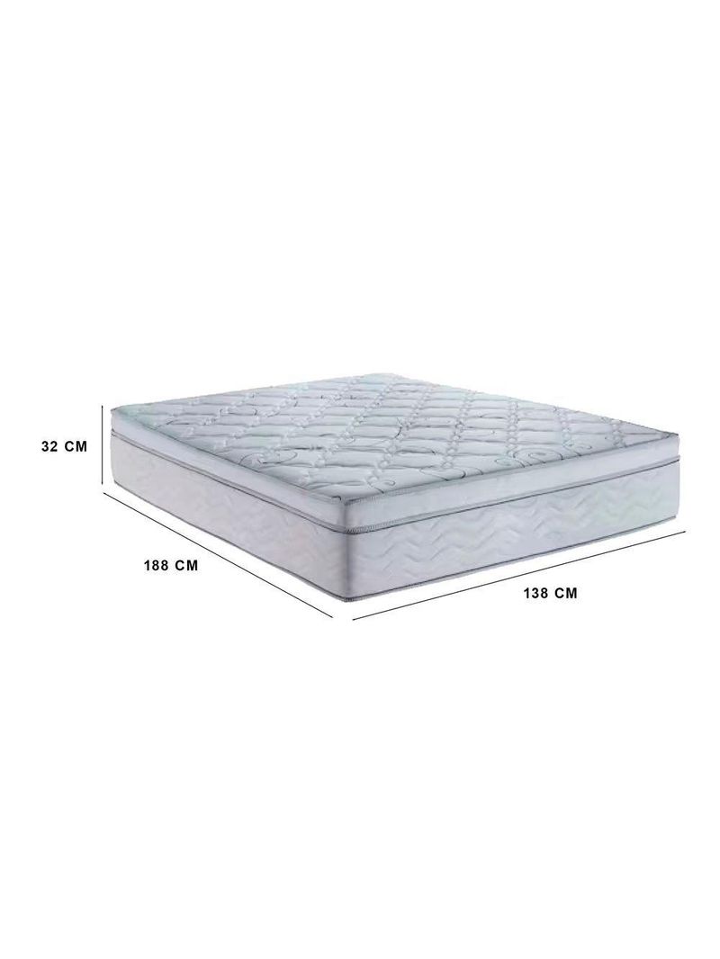 Cama Box Baú Casal Tecido Sintético Branco com Colchão Toronto Molas Ensacadas Branco D33