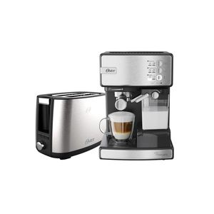 Kit Inox Cafeteira Espresso Nova PrimaLatte e Torradeira Oster – 220V