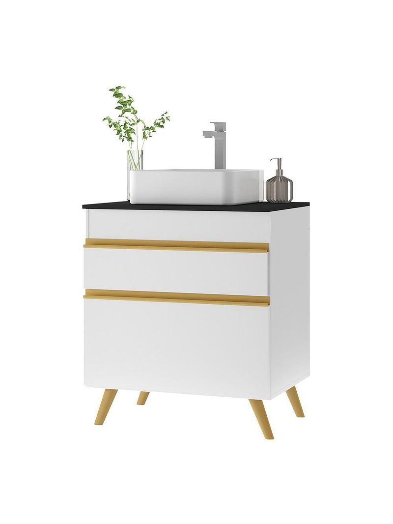 Gabinete Banheiro 1 Porta E 1 Gav Retrô 70cm Mp5024 Branco