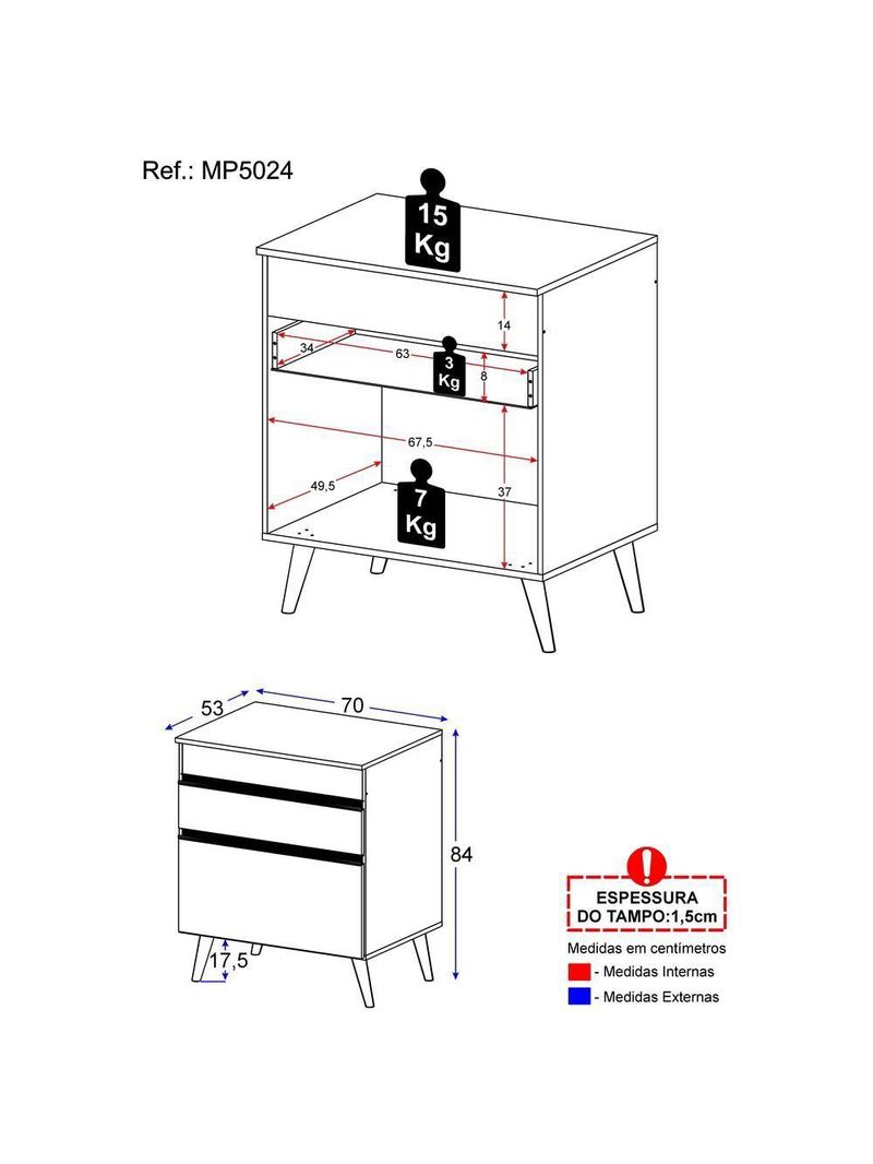 Gabinete Banheiro 1 Porta E 1 Gav Retrô 70cm Mp5024 Branco