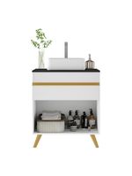Gabinete Banheiro 1 Porta E 1 Gav Retrô 70cm Mp5024 Branco