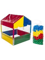 Kit Infantil Piscina De Bolinhas 1,00m Quadrada + 500 Unidades Bolinhas Coloridas