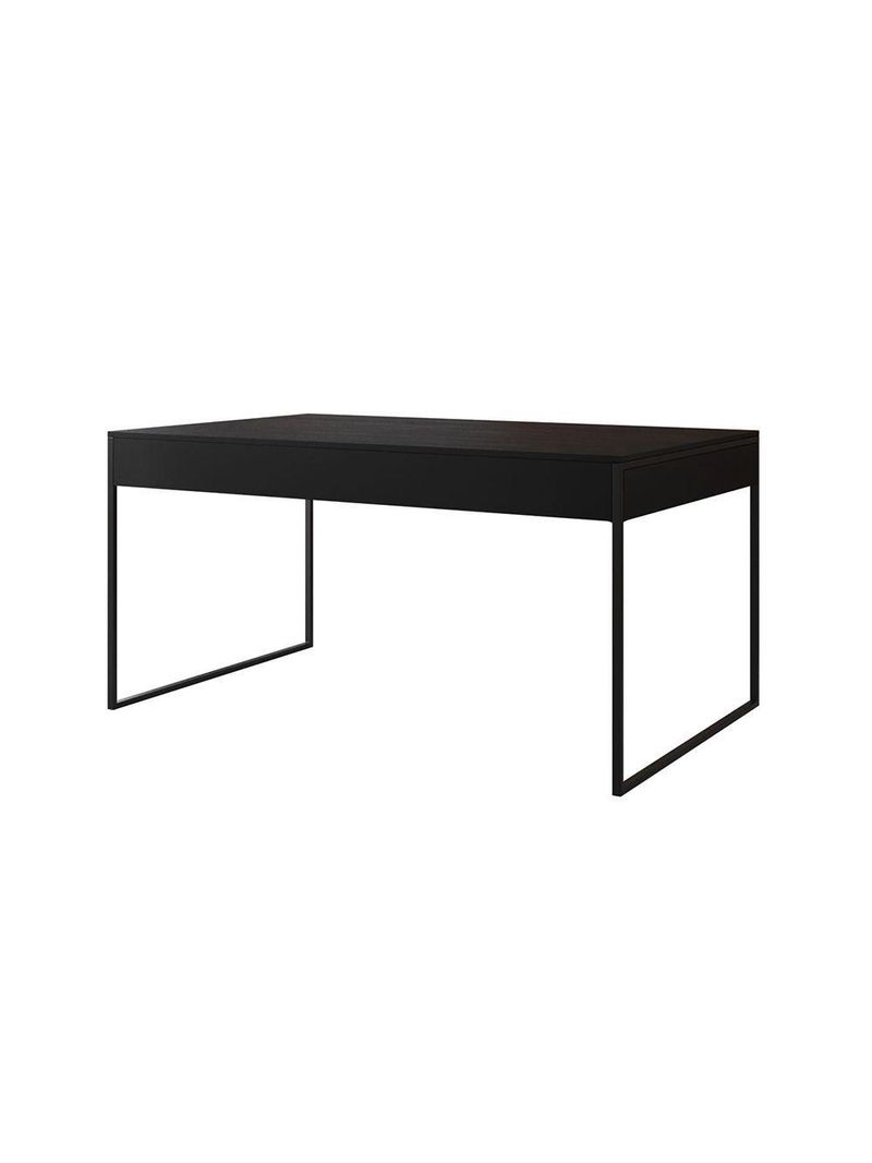 Mesa Jantar Industrial Retangular Preta 137X90Cm Filadélfia Base Ferro Preto