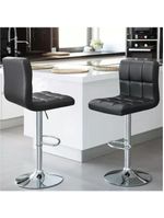 Kit 2 Cadeiras Alta Gomos Estofada Giratoria Confortavel Cozinha Bar