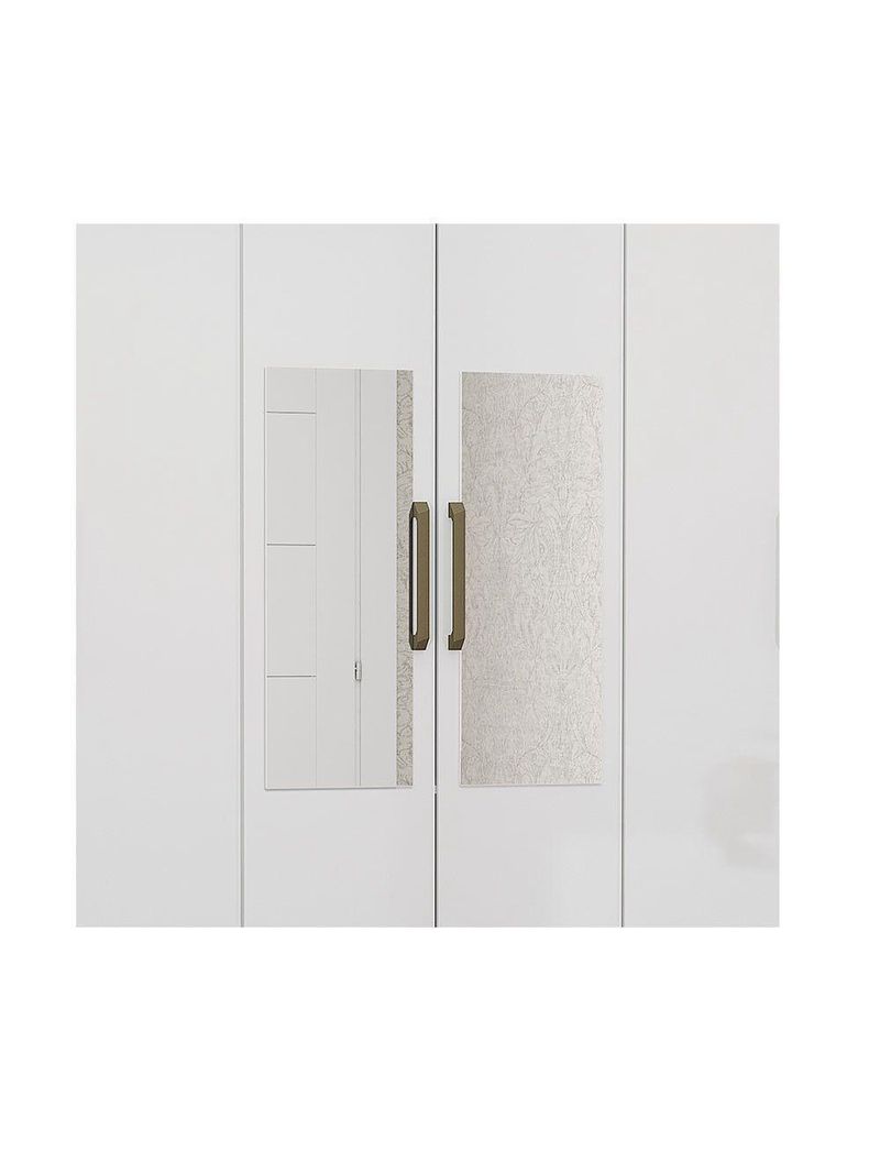Guarda-roupa D22 6 Portas 6 Gavetas Com Espelho e Pés Branco