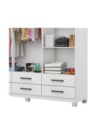 Guarda-roupa D22 6 Portas 6 Gavetas Com Espelho e Pés Branco