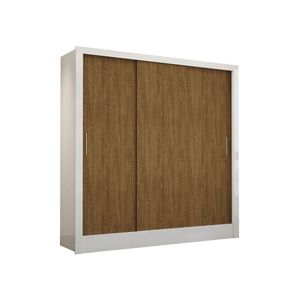 Guarda-Roupa Casal Fortaleza 3 Portas Carioca Móveis Branco Cinamomo