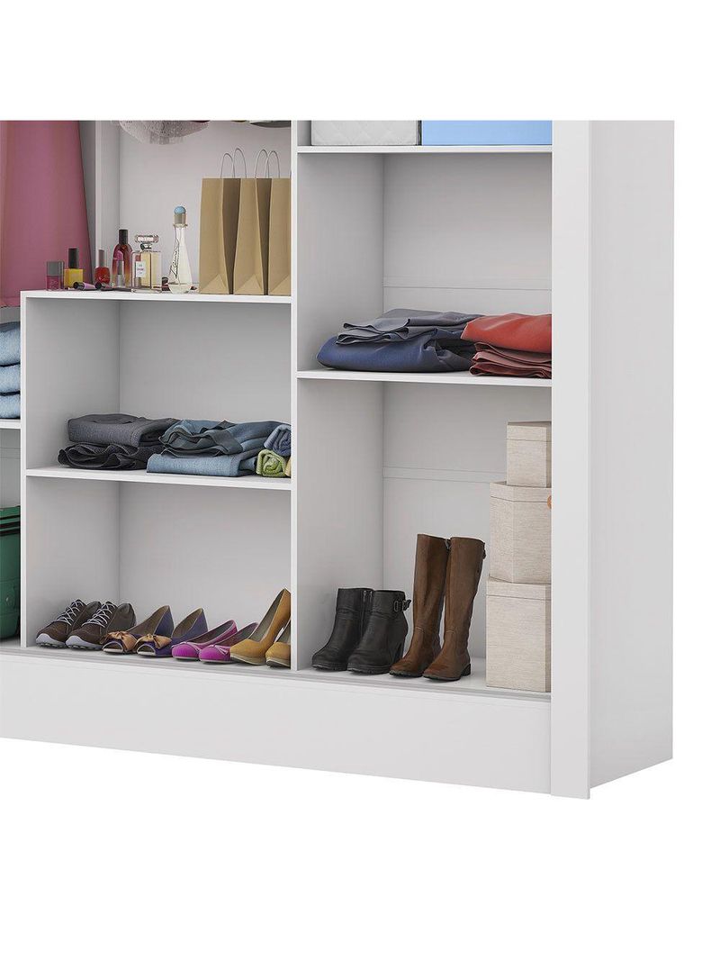 Guarda-Roupa Casal Fortaleza 3 Portas Carioca Móveis Branco Cinamomo