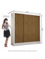 Guarda-Roupa Casal Fortaleza 3 Portas Carioca Móveis Branco Cinamomo