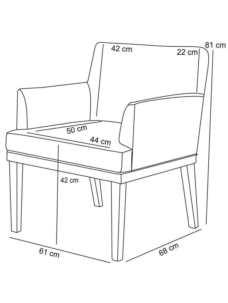 Kit 03 Poltronas Base Mel Beatriz W01 Corano Branco