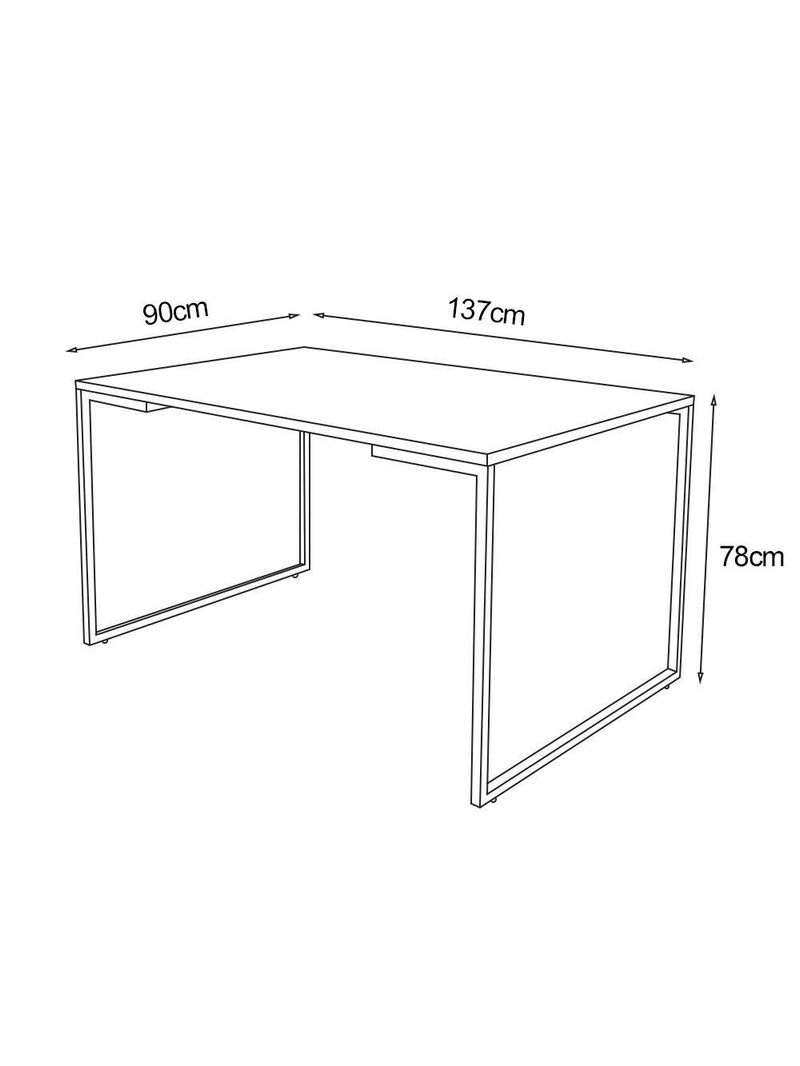 Mesa De Jantar Industrial Base Ferro Cobre Tampo 137X90 Canela