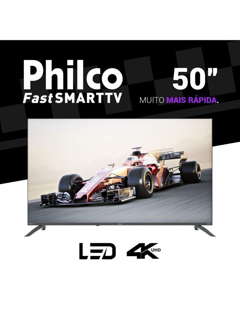 TV 50 Philco Smart 4K Roku PTV50VA4REGB Cinza Bivolt