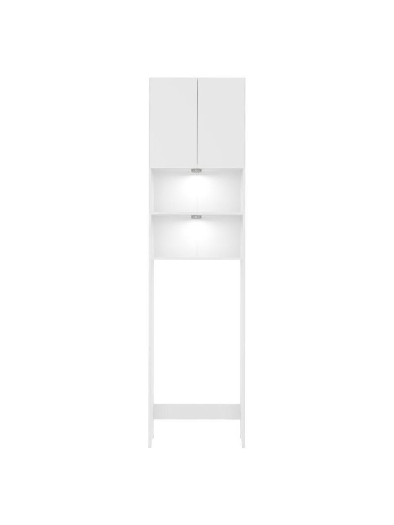 Armário Banheiro com 2 Leds para Sanitário e 2 Portas Branco