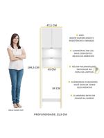 Armário Banheiro com 2 Leds para Sanitário e 2 Portas Branco