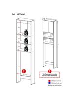 Armário Banheiro com 2 Leds para Sanitário e 2 Portas Branco