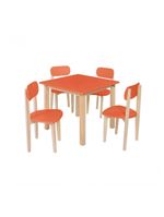 Kit Colore Mesa Com 4 Cadeiras Infantil Laranja