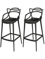 Conjunto com 2 Banquetas Médias Masters Allegra - 66 cm - Preto