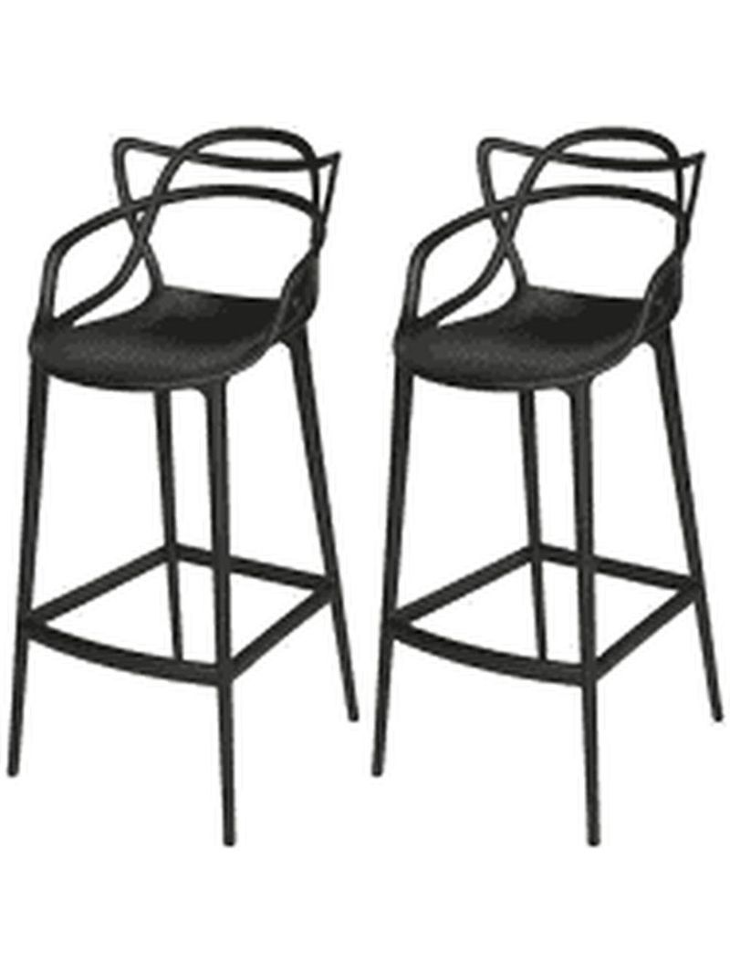 Conjunto com 2 Banquetas Médias Masters Allegra - 66 cm - Preto