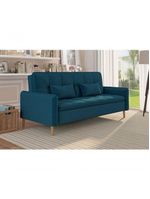 Sofá Cama Casal Reclinável Donna - Veludo Turkey Petroleo