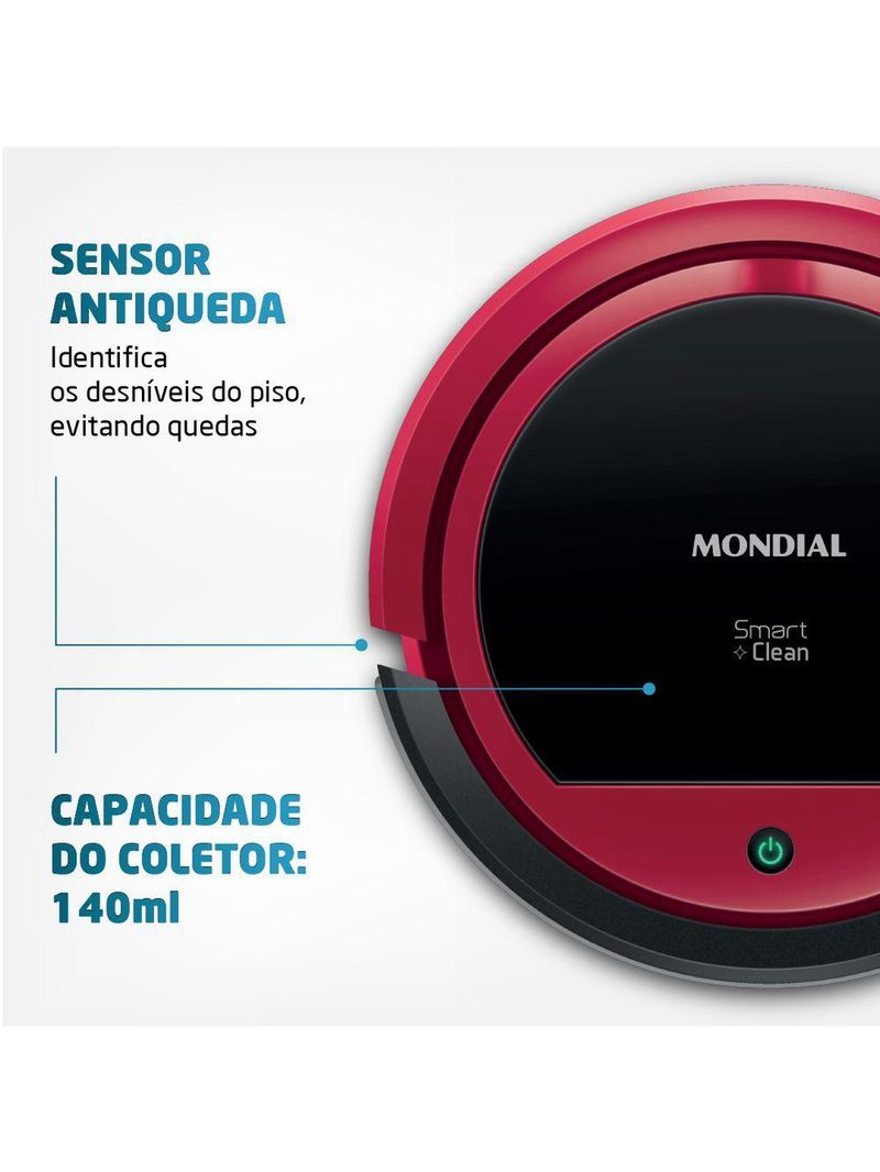 Robô Aspirador De Pó Mondial Smart Clean Rb-07 Bivolt