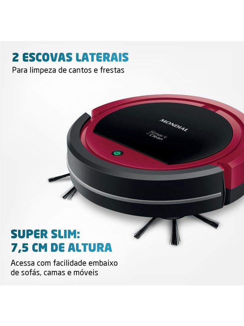 Robô Aspirador De Pó Mondial Smart Clean Rb-07 Bivolt
