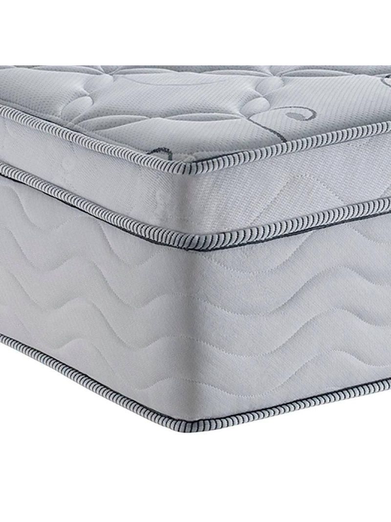 Cama Box Baú Casal Tecido Sintético Marrom com Colchão 138 Toronto Molas Ensacadas Branco D33
