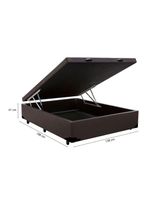 Cama Box Baú Casal Tecido Sintético Marrom com Colchão 138 Toronto Molas Ensacadas Branco D33