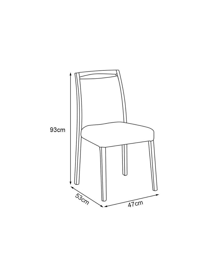 Kit 2 Cadeiras De Jantar Estofadas Jade Couro Pu Preto Base Madeira Maciça Mel - Cor: Preto