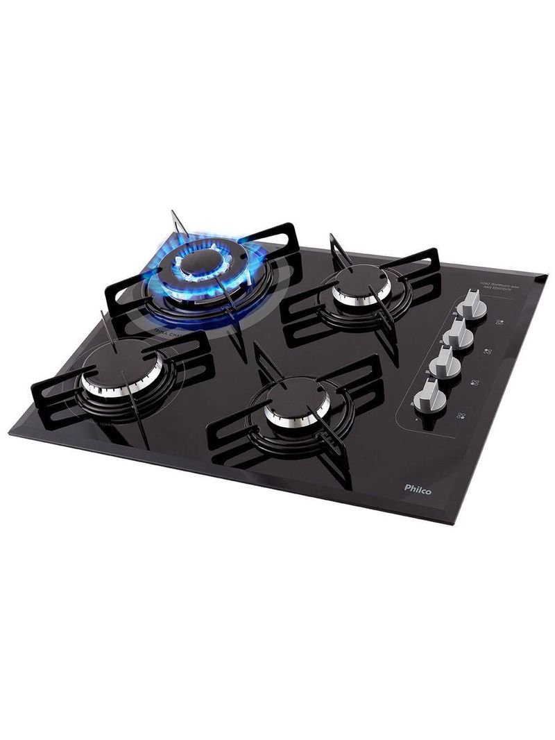 Cooktop A Gás Philco 4 Queimadores Superautomático PCT04TC Bivolt