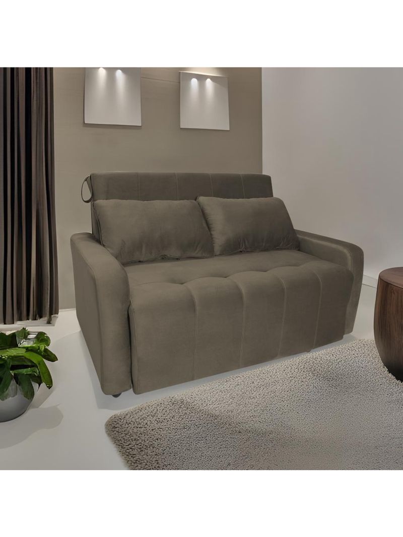 Sofá Cama Para Sala De Estar Amora New Suede - Castor Castor