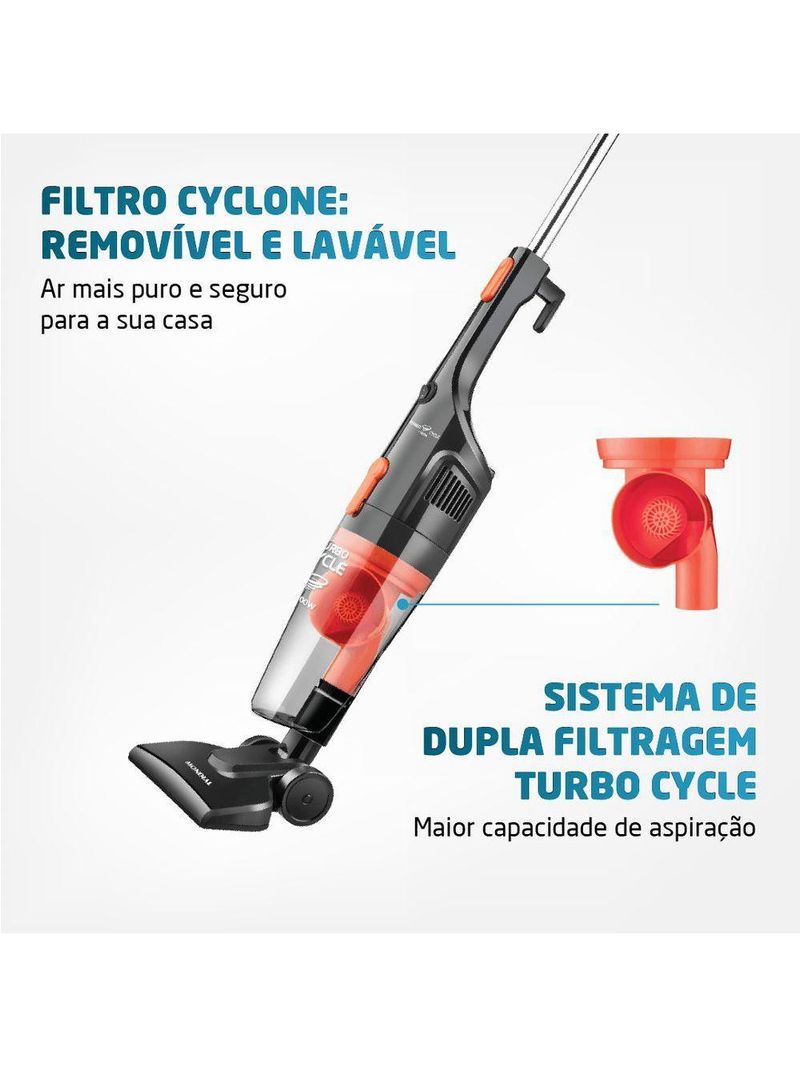 Aspirador de Pó Mondial Turbo Cycle Preto Laranja 220V AP-35