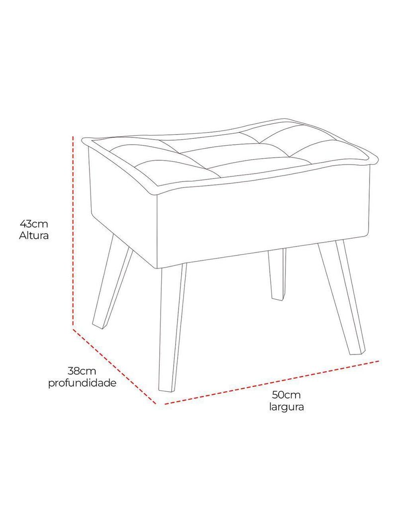 Kit Poltrona E Puff Opala Conforto Pé Trapézio Tecido Boucle Areia