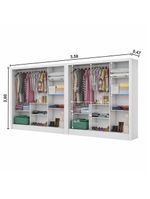 Closet Casal Duplo Fortaleza 6 Portas Premium 12 Prateleiras - Branco