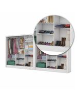 Closet Casal Duplo Fortaleza 6 Portas Premium 12 Prateleiras - Branco