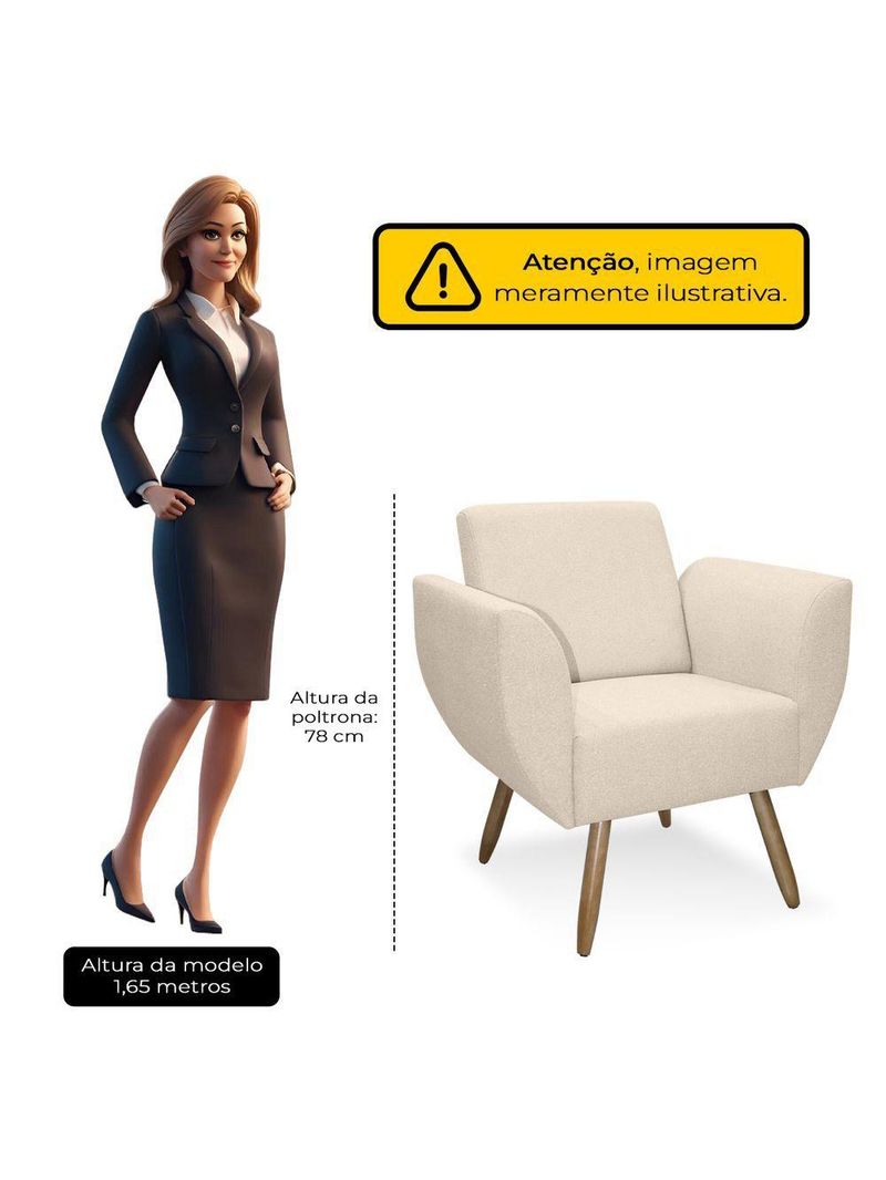 Kit De 2 Poltronas Jolly Cadeira Decorativa Em Tecido Boucle Off White