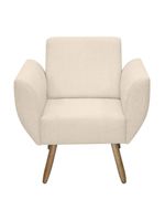 Kit De 2 Poltronas Jolly Cadeira Decorativa Em Tecido Boucle Off White
